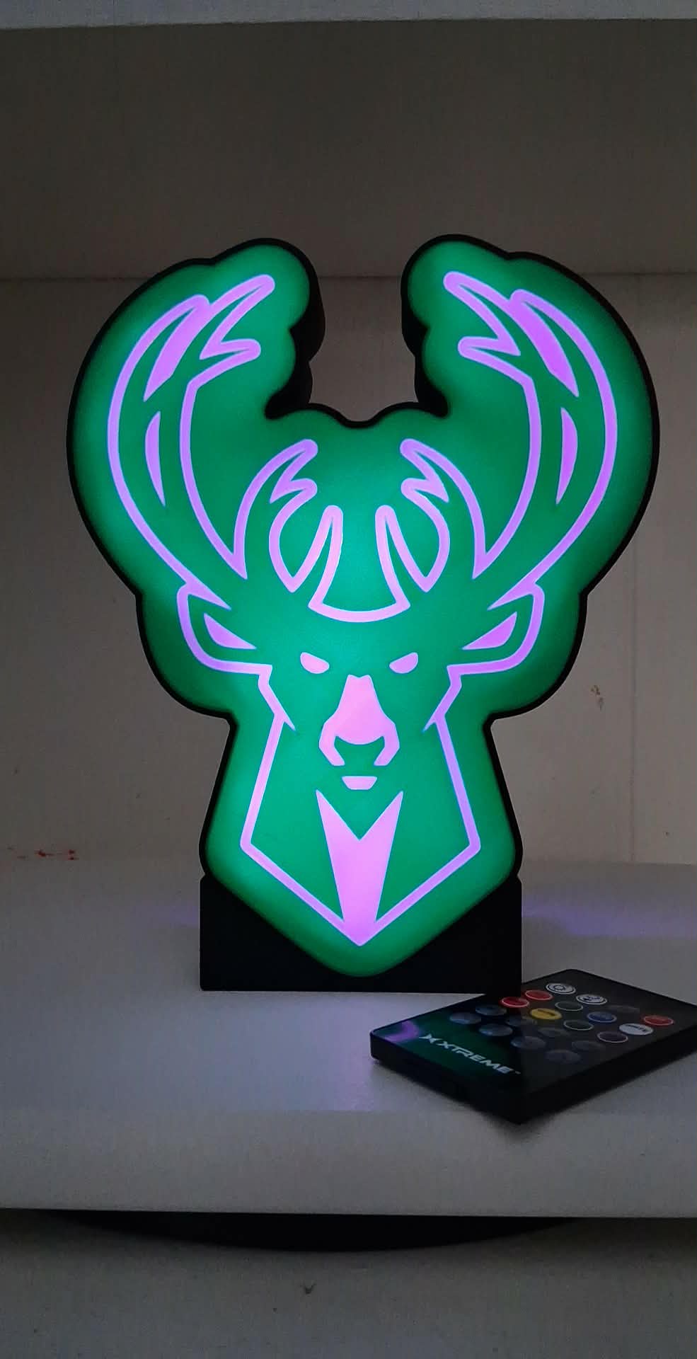 Bucks Maskot LED light box – custom 3D printed – Lit Layer Creations